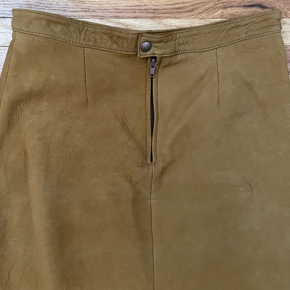 Vintage Tan Leather Skirt - Picture 9 of 13